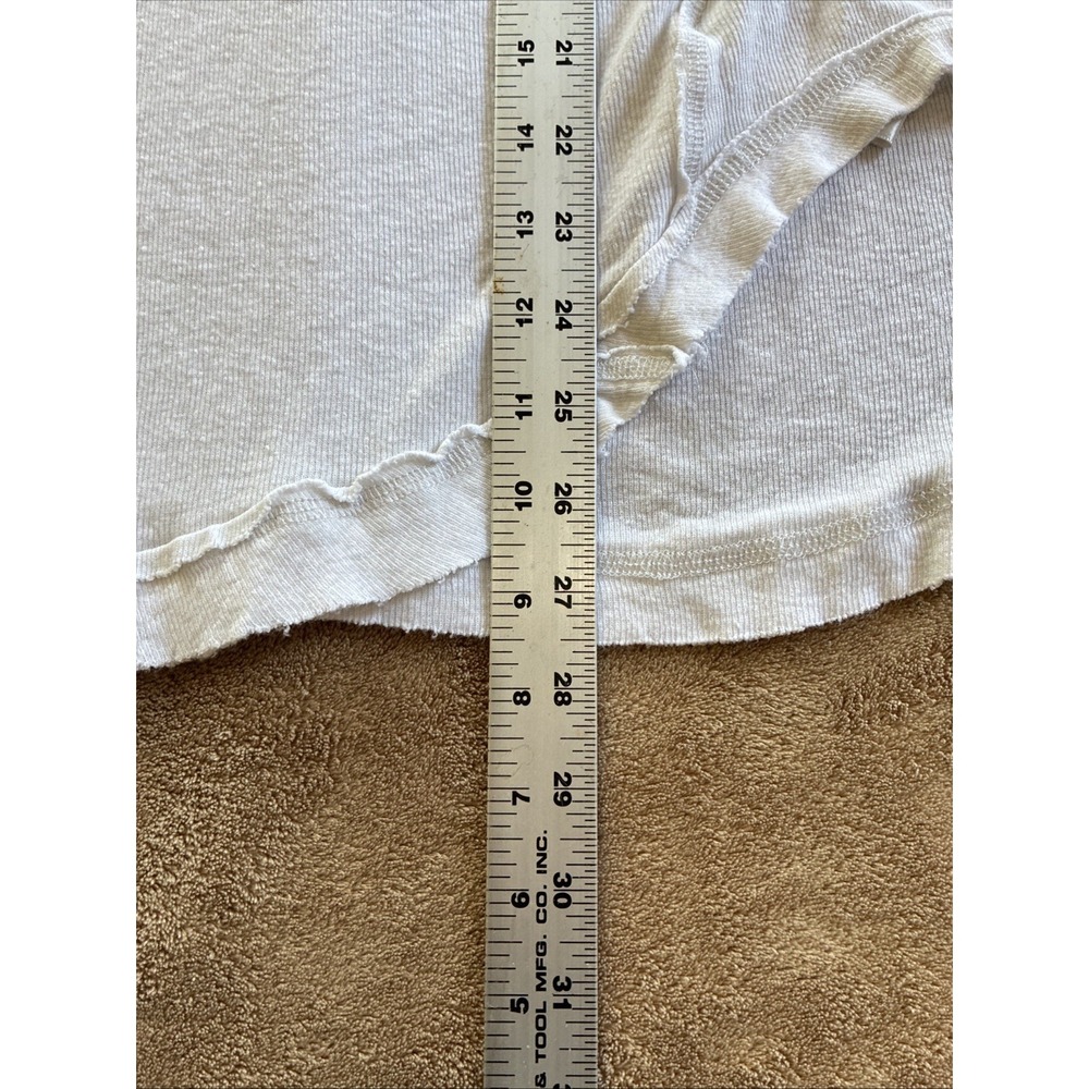Free People Women's Top Medium Cream Heritage Slub Henley Granola Girl Oversized - Picture 4 of 14